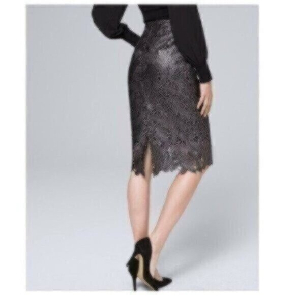 NWOT White House Black Market Lace Pencil Skirt - Picture 2 of 5